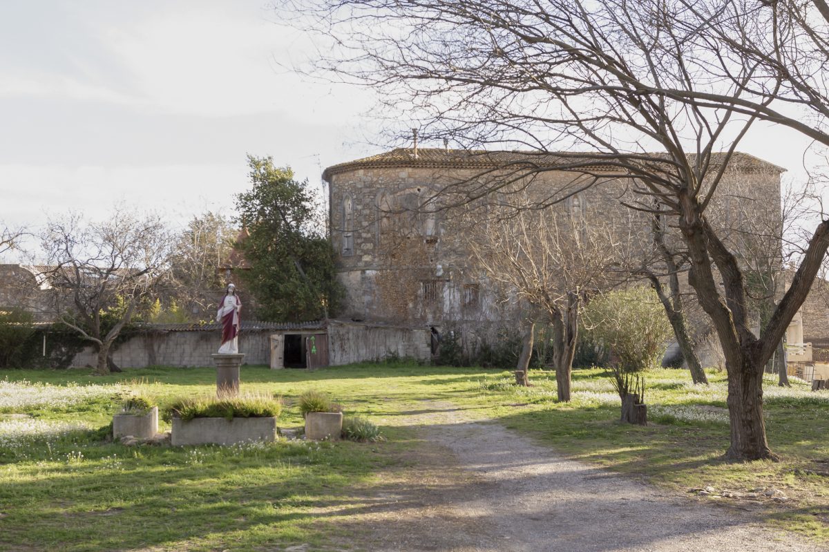 Chapelle Saint Roch, Poussan — Réhabilitation en espace multi-activités — Détail façade patrimoniale — MATERIA MOE, cabinet de MOE en Occitanie